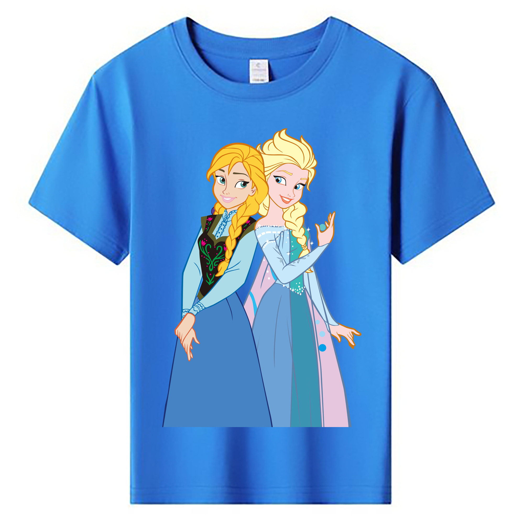 （画像用） アナと雪の女王 アンナ エルサ Frozen Anna Elsa 綿100％キッズTシャツ（フロントプリント）